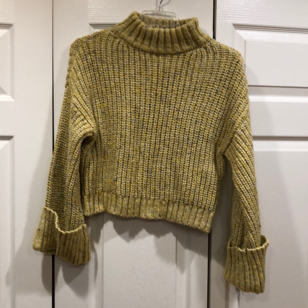 Topshop Chunky Knit Gold Sweater Size 4-6